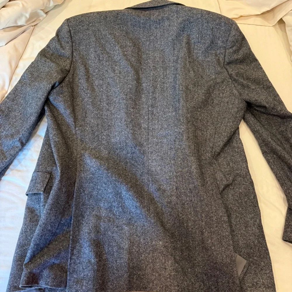 Hugo Boss Pasolini Gray Virgin Wool Silk Stretch Sport Coat 46L Two Button